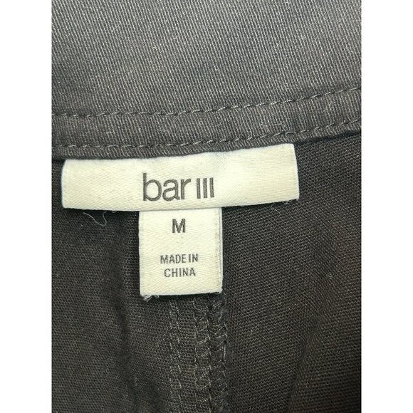 Bar lll Women’s Black Pants M Tie Belt Tapered Button Closure Pockets Stretch - Picture 2 of 16